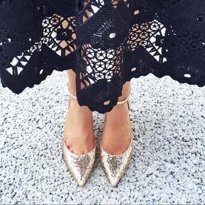Shoes of Prey gold Pointed toe Flats